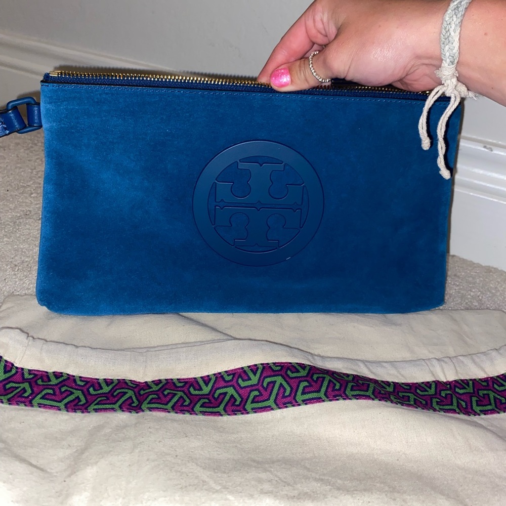 Royal blue, Tory Burch velvet handbag